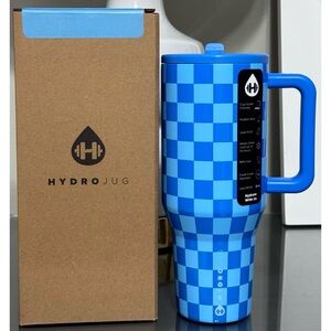 Hydrojug‎ 32oz Traveler, COBALT BLUE CHECKERS